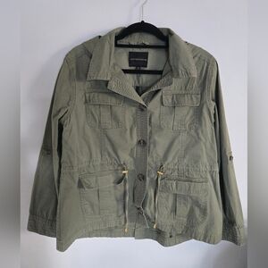Millennial Y2K Olive Green Utility Jacket Size L By Weatherproof